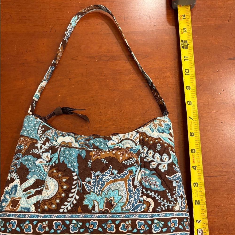 Vera Bradley Quilted Floral-Print Shoulder Bag in Teal and Brown - Picture 8 of 12